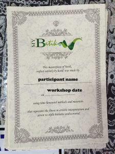BATIK CERTIFICATE